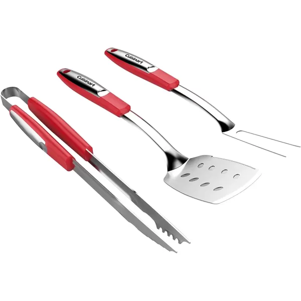 imageCuisinart CGS233RD 3Piece Grilling Tool Set RedRed