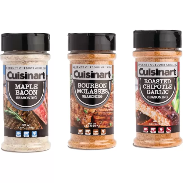 imageCuisinart CGSS780 Bourbon Molasses 115 OZ 325g BBQ Seasoning3 Flavor Variety Pack  201 oz