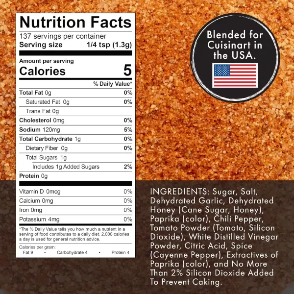 imageCuisinart CGSS780 Bourbon Molasses 115 OZ 325g BBQ SeasoningHoney Sriracha  54 oz