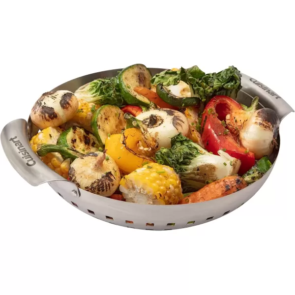 imageCuisinart CGT1103 3Piece Stainless Steel Grill Topper Cookware Set Rectangular Wok ampamp Round Toppers3 Piece Stainless Steel Topper Set Rectangular  Wok   Round Toppers