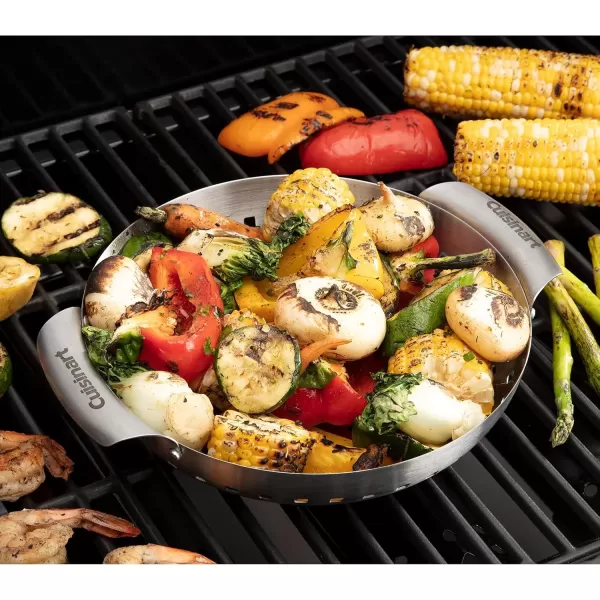 imageCuisinart CGT1103 3Piece Stainless Steel Grill Topper Cookware Set Rectangular Wok ampamp Round Toppers3 Piece Stainless Steel Topper Set Rectangular  Wok   Round Toppers