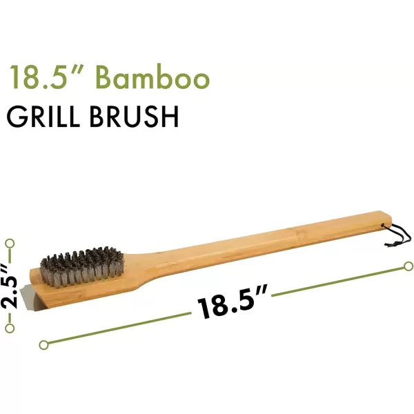 imageCuisinart CGWM059 Bamboo Grill Brush with Stainless Steel Brush Head 18quotBamboo Handle