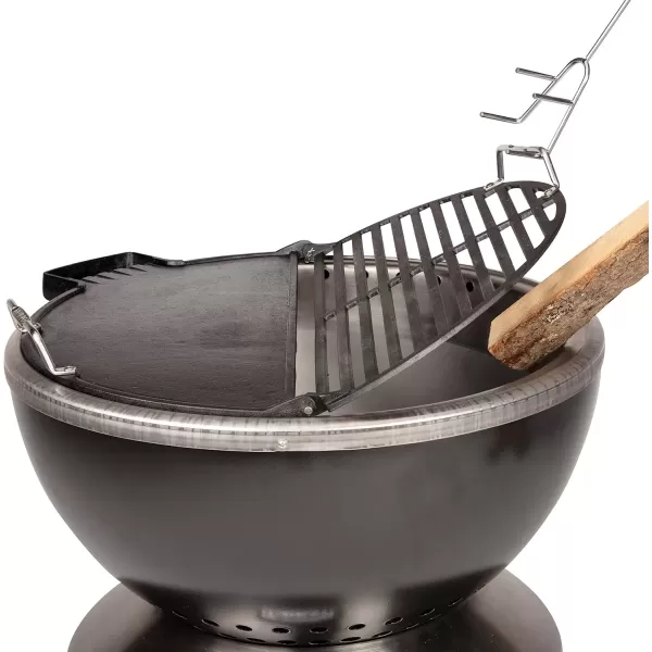 imageCuisinart CHA830 Cleanburn Fire Pit Griddle ampamp Grill Top PreSeasoned Cast Iron