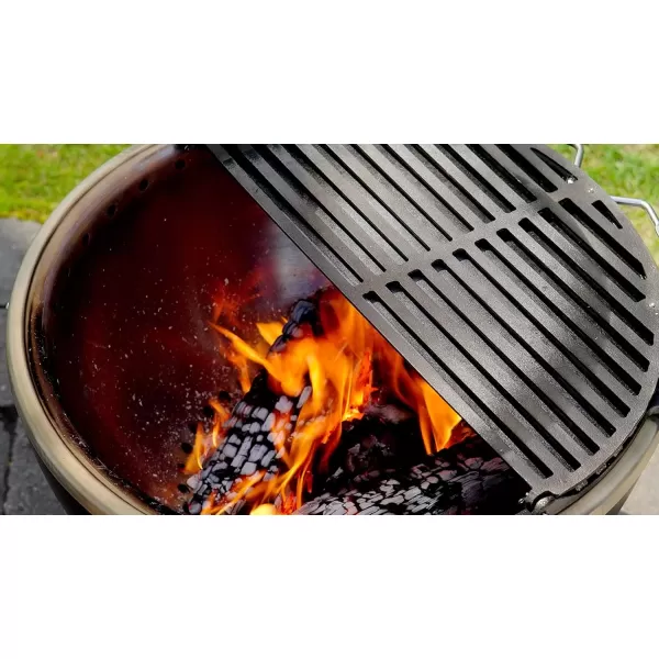 imageCuisinart CHA830 Cleanburn Fire Pit Griddle ampamp Grill Top PreSeasoned Cast Iron