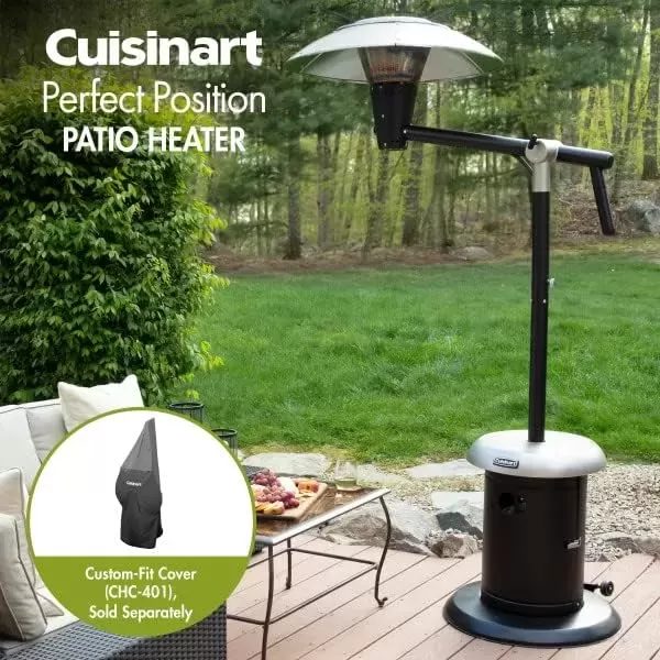 imageCuisinart COH400 Perfect Position Overhead Propane Patio Heater Extra Large 33quot Heat ShieldOverhead Propane Patio Heater