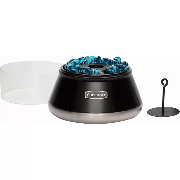 imageCuisinart COH700 Petite Tabletop Fire Bowl with Windproof Tempered Glass Ceramic Fiber Cotton Wick Easy to Use and Refill