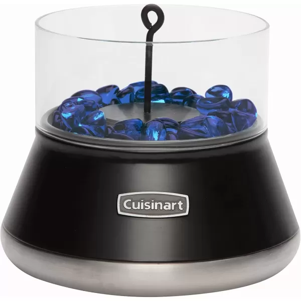 imageCuisinart COH700 Petite Tabletop Fire Bowl with Windproof Tempered Glass Ceramic Fiber Cotton Wick Easy to Use and Refill