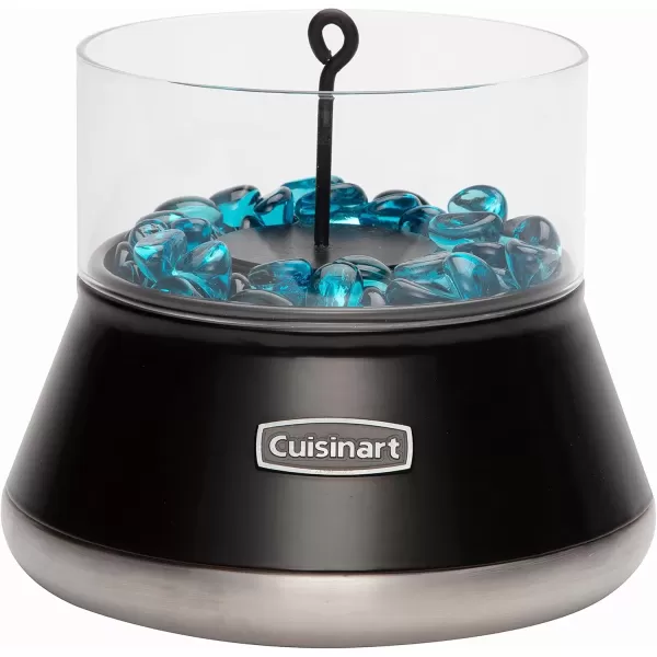 imageCuisinart COH700 Petite Tabletop Fire Bowl with Windproof Tempered Glass Ceramic Fiber Cotton Wick Easy to Use and Refill