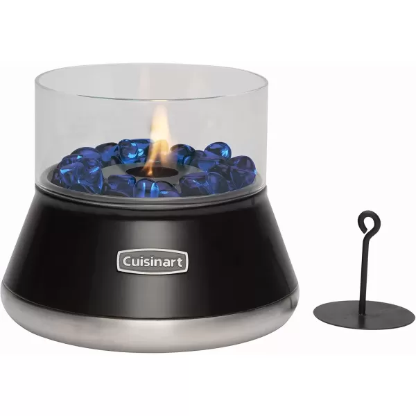 imageCuisinart COH700 Petite Tabletop Fire Bowl with Windproof Tempered Glass Ceramic Fiber Cotton Wick Easy to Use and Refill