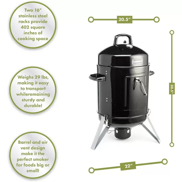 imageCuisinart COS116 Vertical Charcoal Smoker BlackVertical Charcoal Smoker  16