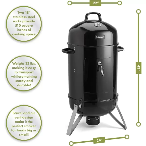 imageCuisinart COS116 Vertical Charcoal Smoker BlackVertical Charcoal Smoker  18