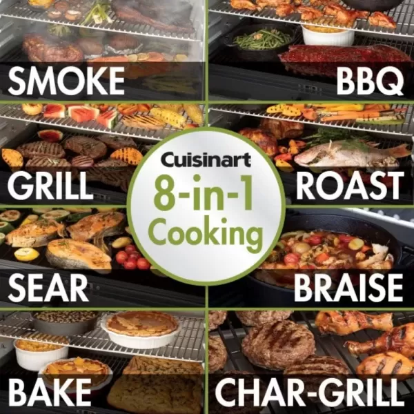 imageCuisinart CPG465 Portable Wood Pellet Grill ampamp Smoker with Digital Controller 465 sq inch Cooking Space 8in1 Cooking Capabilities  Smoke BBQ Grill Roast Braise Sear Bake ampamp CharGrillWood Pellet Grill  Smoker  465 sq in