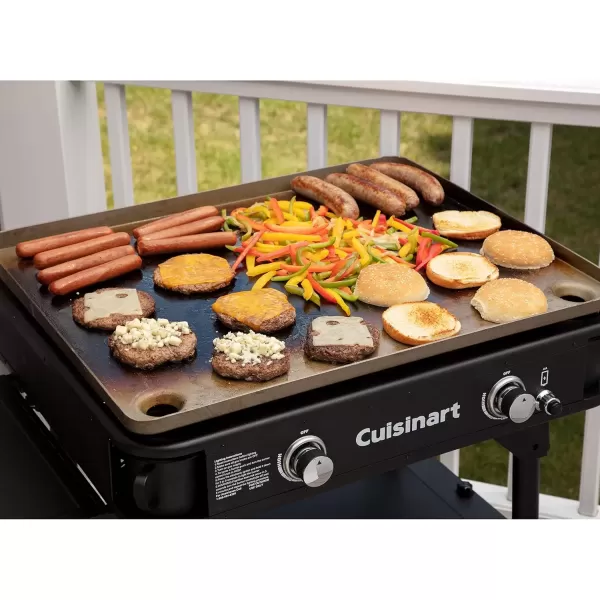 imageCuisinart Flat Top Professional Quality Propane CGG0028 28quot Two Burner Gas GriddleTwo Burner Gas Griddle