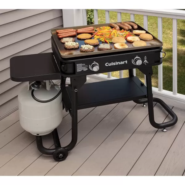 imageCuisinart Flat Top Professional Quality Propane CGG0028 28quot Two Burner Gas GriddleTwo Burner Gas Griddle
