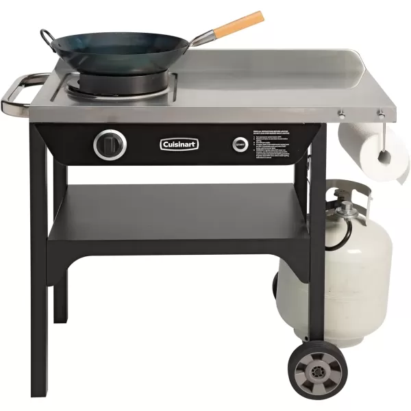 imageCuisinart Outdoor Wok Station  50000 BTU Propane Burner  Includes 14 Carbon Steel Wok  CookingGrill  Great for Stir Frying and More CGG1265