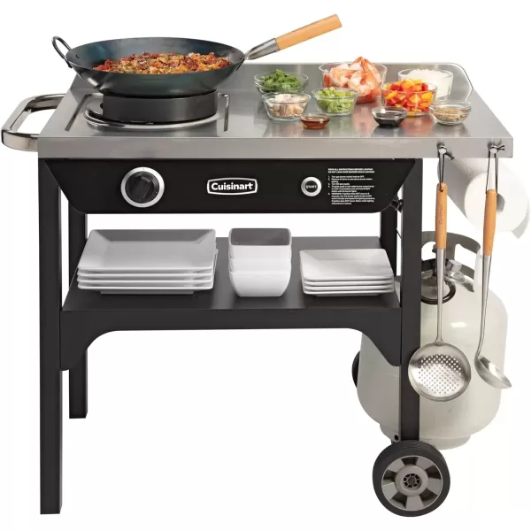 imageCuisinart Outdoor Wok Station  50000 BTU Propane Burner  Includes 14 Carbon Steel Wok  CookingGrill  Great for Stir Frying and More CGG1265