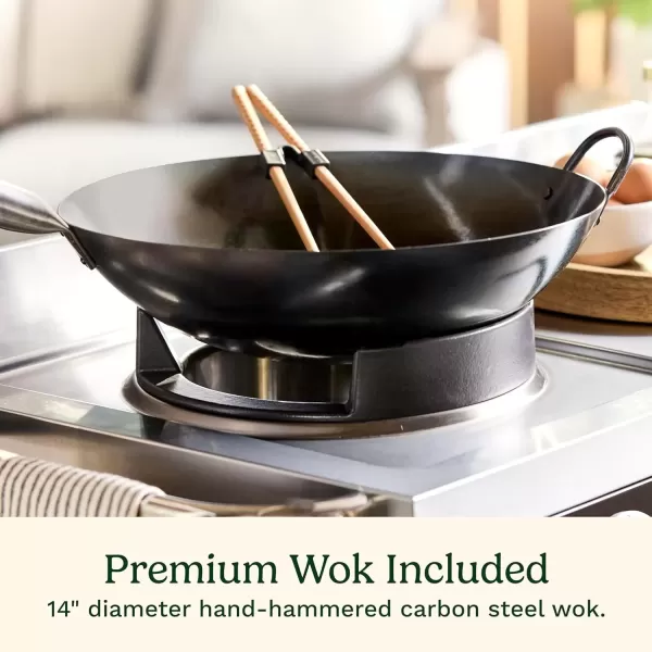 imageCuisinart Outdoor Wok Station  50000 BTU Propane Burner  Includes 14 Carbon Steel Wok  CookingGrill  Great for Stir Frying and More CGG1265