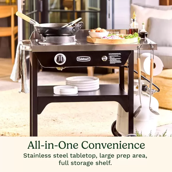 imageCuisinart Outdoor Wok Station  50000 BTU Propane Burner  Includes 14 Carbon Steel Wok  CookingGrill  Great for Stir Frying and More CGG1265
