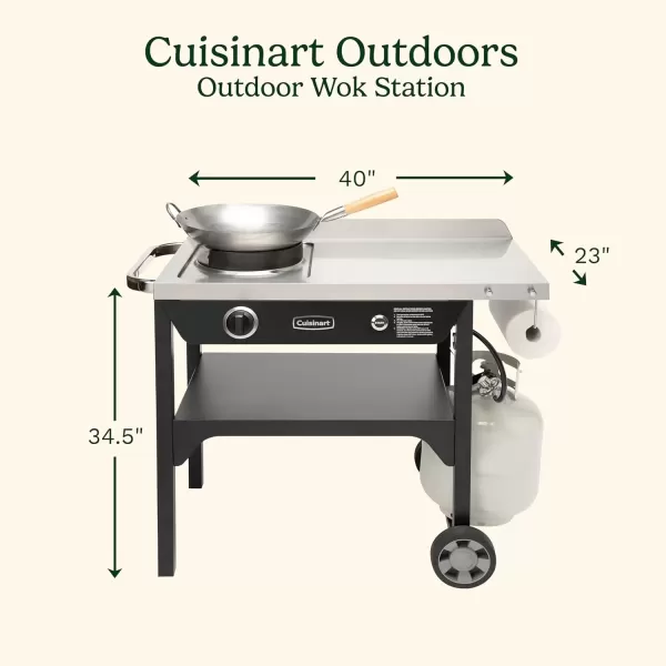 imageCuisinart Outdoor Wok Station  50000 BTU Propane Burner  Includes 14 Carbon Steel Wok  CookingGrill  Great for Stir Frying and More CGG1265