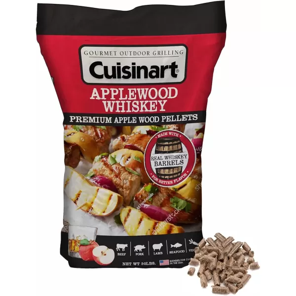 imageCuisinart Premium Applewood Whiskey BBQ Smoking Pellets  20 lb BagPremium Applewood Whiskey