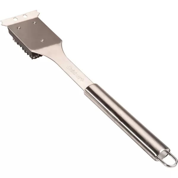 imageCuisinart Stainless Steel 165quot Long Handle Grill Cleaner Brush and Scraper for BBQ Griddle Grills Cookout Tool Outdoor Grill Brush