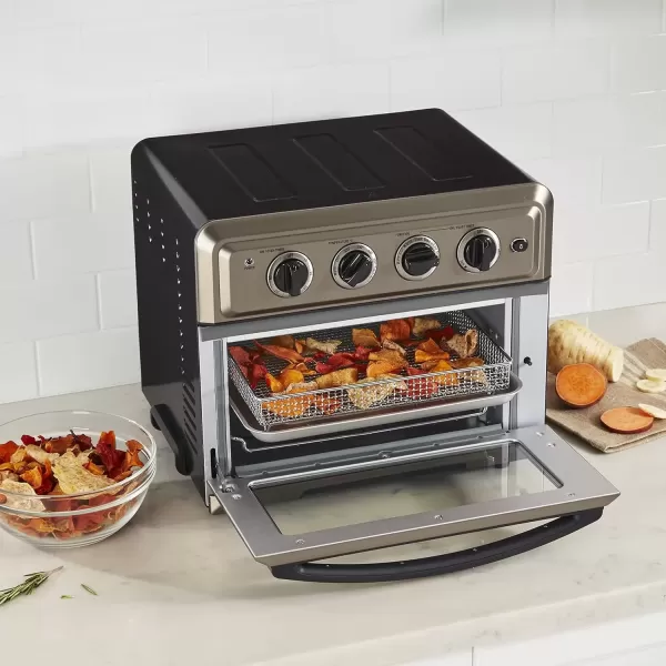 imageAir Fryer  Convection Toaster Oven by Cuisinart 71 Oven with Bake Grill Broil ampamp Warm Options Stainless Steel TOA60Black