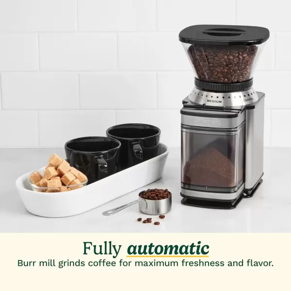 imageCUISINART Coffee Grinder Electric Burr OneTouch Automatic Grinder with18Position Grind Selector Stainless Steel DBM8P1Stainless Steel