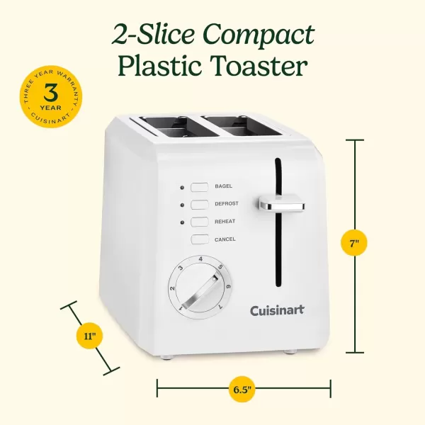 imageCuisinart 2Slice Toaster Compact White CPT122White