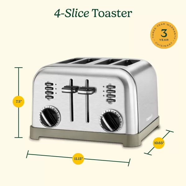imageCuisinart 4 Slice Toaster Oven Brushed Stainless CPT180P1