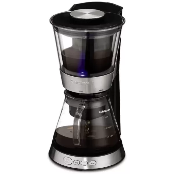 imageCuisinart DCB10P1 Automatic Cold Brew Coffeemaker with 7Cup Glass Carafe Silver and BlackSilver and Black