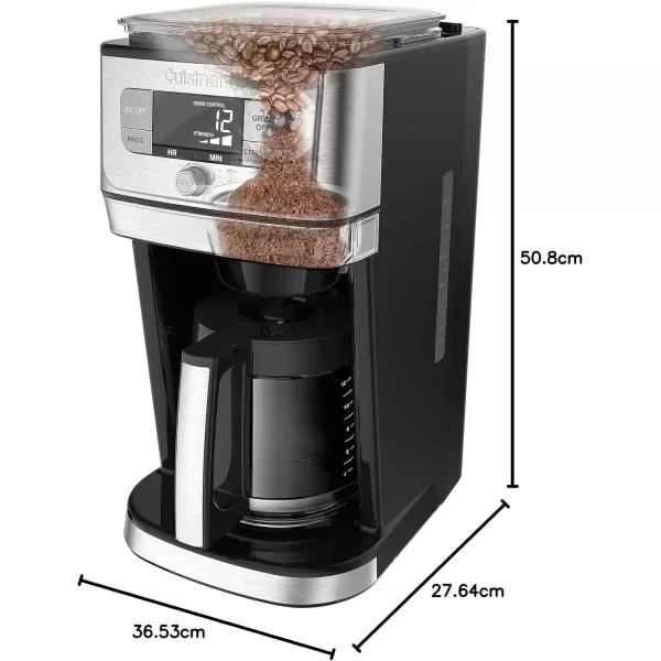 imageCuisinart DGB800 Fully Automatic Burr Grind ampamp Brew 12Cup Glass SilverStainless