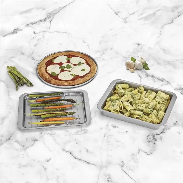 imageCuisinart NonStick Airfryer Basket Compatible with TOA60 AND TOA65 ANSTOA2528 SilverBaking Pan Set