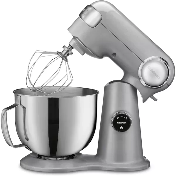 imageCuisinart SMD50CRM Precision Pro 55Quart Digital Stand Mixer with 12Speeds 3 Preprogrammed Food Prep Settings Mixing Bowl Chefs Whisk Flat Mixing Paddle Dough Hook and Splash Guard CreamBrushed Chrome