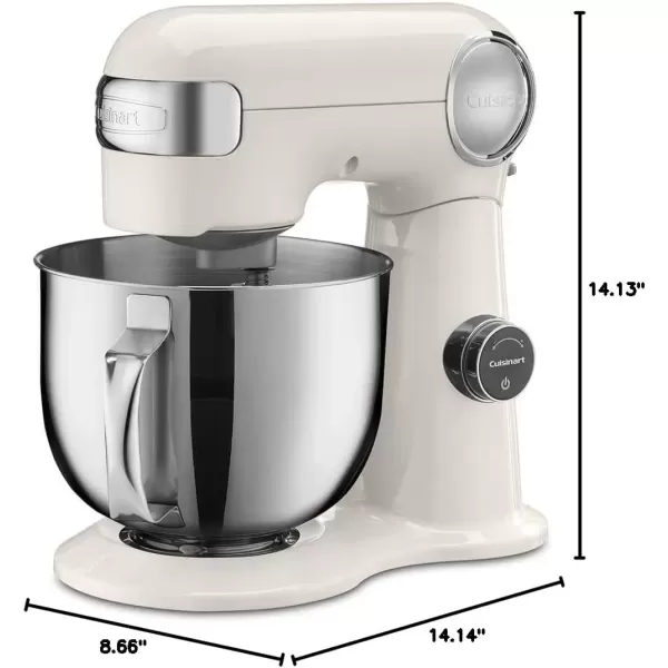 imageCuisinart SMD50CRM Precision Pro 55Quart Digital Stand Mixer with 12Speeds 3 Preprogrammed Food Prep Settings Mixing Bowl Chefs Whisk Flat Mixing Paddle Dough Hook and Splash Guard CreamCream