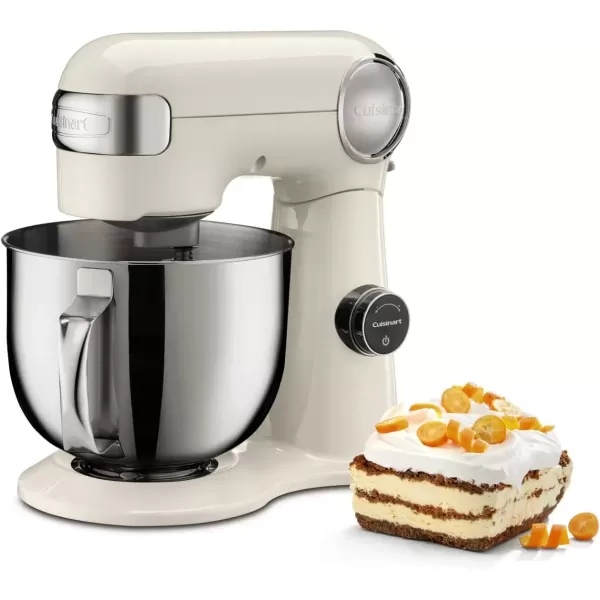 imageCuisinart SMD50CRM Precision Pro 55Quart Digital Stand Mixer with 12Speeds 3 Preprogrammed Food Prep Settings Mixing Bowl Chefs Whisk Flat Mixing Paddle Dough Hook and Splash Guard CreamCream