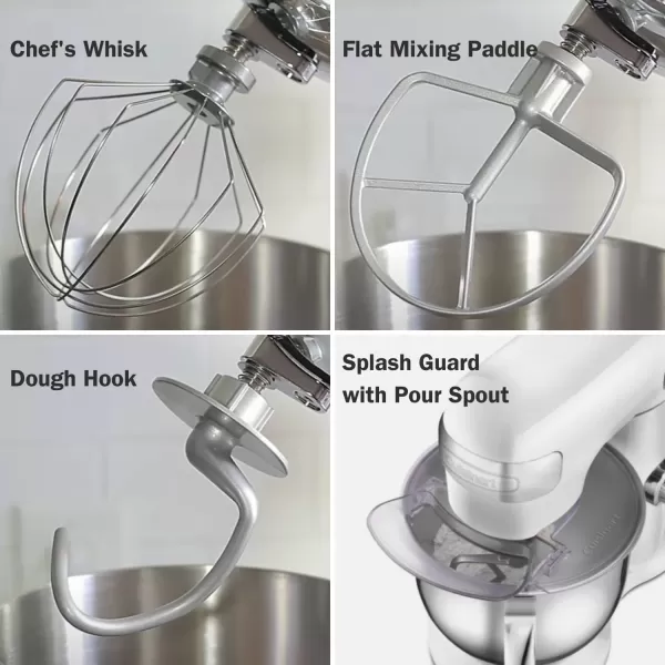 imageCuisinart SMD50GPH Precision Pro 55Quart Digital Stand Mixer with 12Speeds 3 Preprogrammed Food Prep Settings Mixing Bowl Whisk Flat Mixing Paddle Dough Hook and Splash Guard Graphite