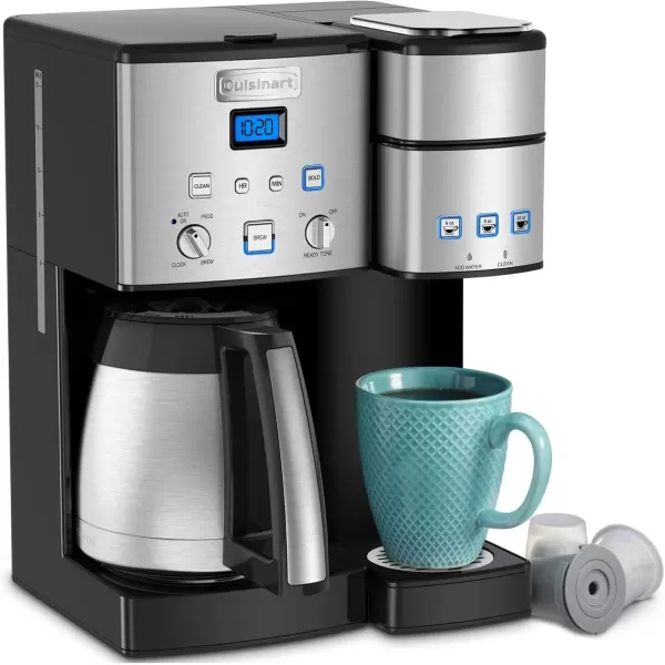 imageCuisinart SS20P1 Coffee Center 10Cup Thermal Coffeemaker and SingleServe Brewer Stainless SteelStainless