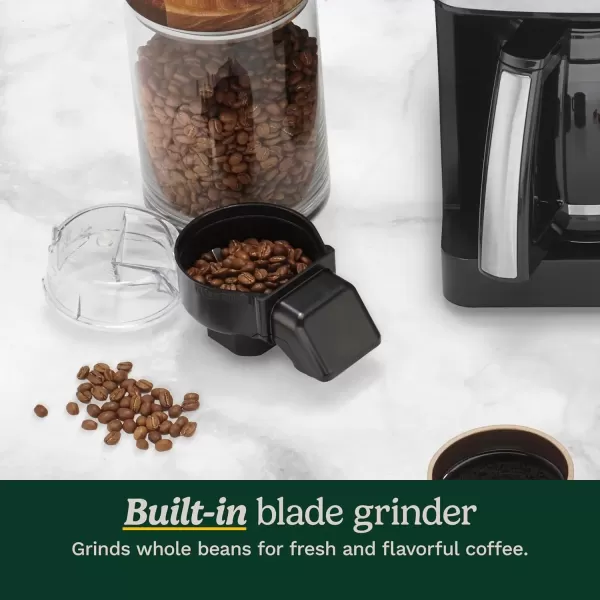 imageCuisinart SSGB1 Coffee Center Grind and Brew Plus Builtin Coffee Grinder Coffeemaker and SingleServe Brewer with 6oz 8oz and 10oz Serving Size BlackSilver 12Cup GlassStainless