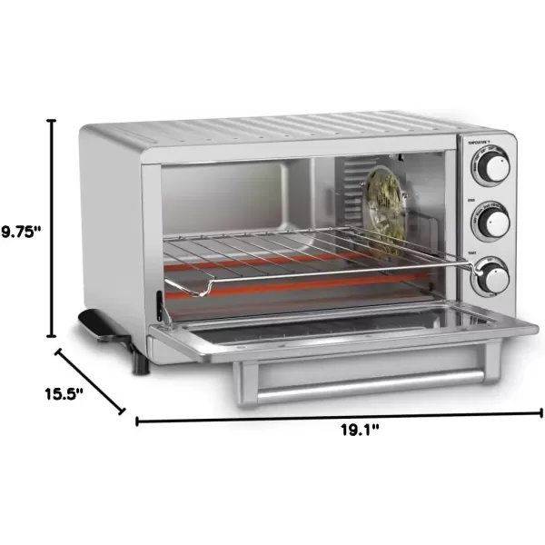 imageCuisinart TOB60N2BKS2 Convection Toaster Oven Broiler 1800Watt Motor with 8in1 Functions Wide Temperature Range Large Capacity with 60Minute TimerAutoOff Black StainlessStainless Steel