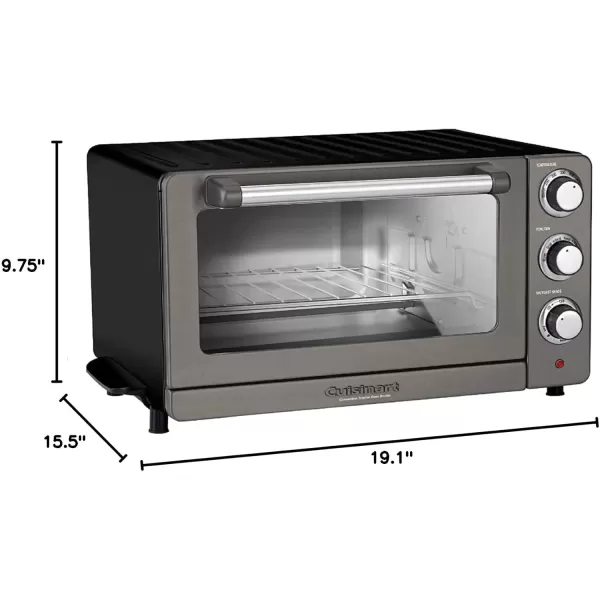 imageCuisinart TOB60N2BKS2 Convection Toaster Oven Broiler 1800Watt Motor with 8in1 Functions Wide Temperature Range Large Capacity with 60Minute TimerAutoOff Black StainlessBlack Stainless Steel