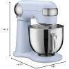 imageCuisinart Stand Mixer 12 Speed 55 Quart Stainless Steel Bowl Chefs Whisk Mixing Paddle Dough Hook Splash Guard w Pour Spout Periwinkle Blue SM50BLFrosted Blue