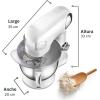 imageCuisinart Stand Mixer 12 Speed 55 Quart Stainless Steel Bowl Chefs Whisk Mixing Paddle Dough Hook Splash Guard w Pour Spout Periwinkle Blue SM50BLWhite Linen