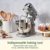 imageCuisinart Stand Mixer 12 Speeds 55Quart Mixing Bowl Chefs Whisk Flat Mixing Paddle Dough Hook and Splash Guard with Pour Spout Silver Lining SM50BC Silver Lining