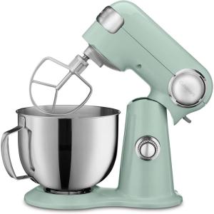 imageCuisinart Stand Mixer 12 Speed 55 Quart Stainless Steel Bowl Chefs Whisk Mixing Paddle Dough Hook Splash Guard w Pour Spout Periwinkle Blue SM50BLAgave Green