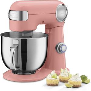 imageCuisinart Stand Mixer 12 Speed 55 Quart Stainless Steel Bowl Chefs Whisk Mixing Paddle Dough Hook Splash Guard w Pour Spout Periwinkle Blue SM50BLBlushing Coral