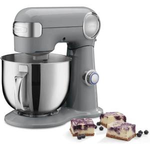 imageCuisinart Stand Mixer 12 Speed 55 Quart Stainless Steel Bowl Chefs Whisk Mixing Paddle Dough Hook Splash Guard w Pour Spout Periwinkle Blue SM50BLDove Gray