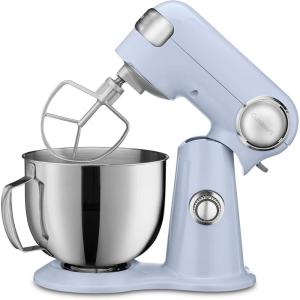 imageCuisinart Stand Mixer 12 Speed 55 Quart Stainless Steel Bowl Chefs Whisk Mixing Paddle Dough Hook Splash Guard w Pour Spout Periwinkle Blue SM50BLFrosted Blue