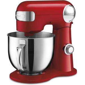 imageCuisinart Stand Mixer 12 Speed 55 Quart Stainless Steel Bowl Chefs Whisk Mixing Paddle Dough Hook Splash Guard w Pour Spout Periwinkle Blue SM50BLRuby Red
