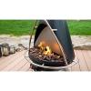 imageCuisinart COH600 Chimenea Propane Fire Pit Patio Heater with TipOver Safety Switch 8 lbs Lava Rocks Included 31quot x 31quot x 48quotChimenea Propane Fire Pit