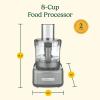 imageCuisinart 8 Cup Food Processor 350Watt Motor Medium to Fine Slicing Discs FP8SV SilverGunmetal